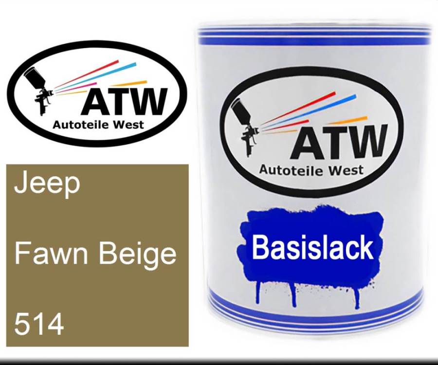 Jeep, Fawn Beige, 514: 1L Lackdose, von ATW Autoteile West.